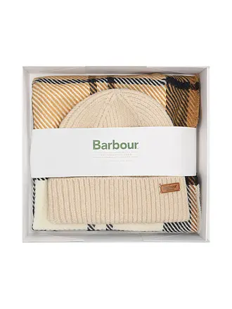 BARBOUR | Coffret cadeau bonnet et écharpe PENDLE | beige